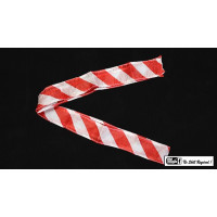 Silk Streamer - 1" x 36" Red and White ZEBRA Stripe Streamer