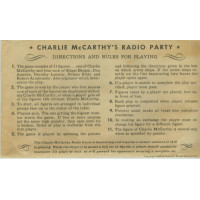 Charlie McCarthy Radio Party Game