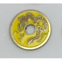 Chinese Dragon Coin - Half Dollar Size - YELLOW